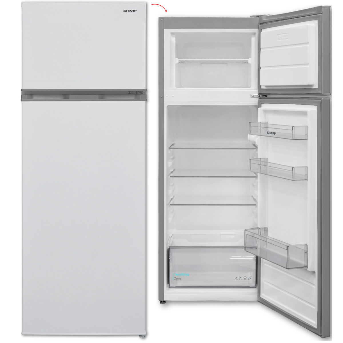 Frigider combinat Sharp SJFTB01ITXWEES Alb